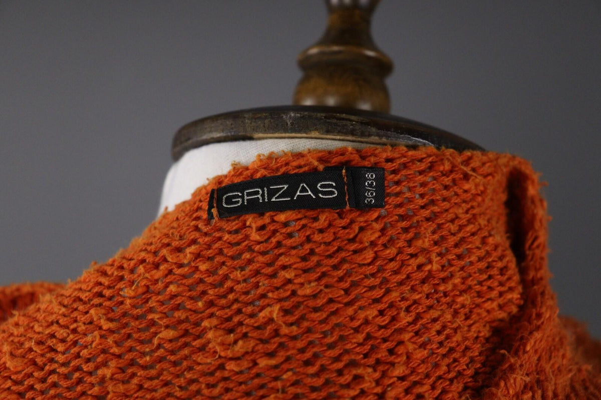 GRIZAS Casual Linen Crochet Knit Designer Acymetric Sweater – Size 36/38