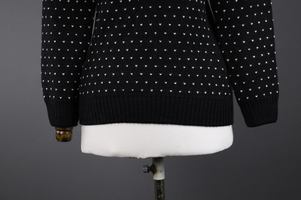 DALE OF NORWAY Black Fair Isle Wool Duffle Cardigan Sweater – Size S