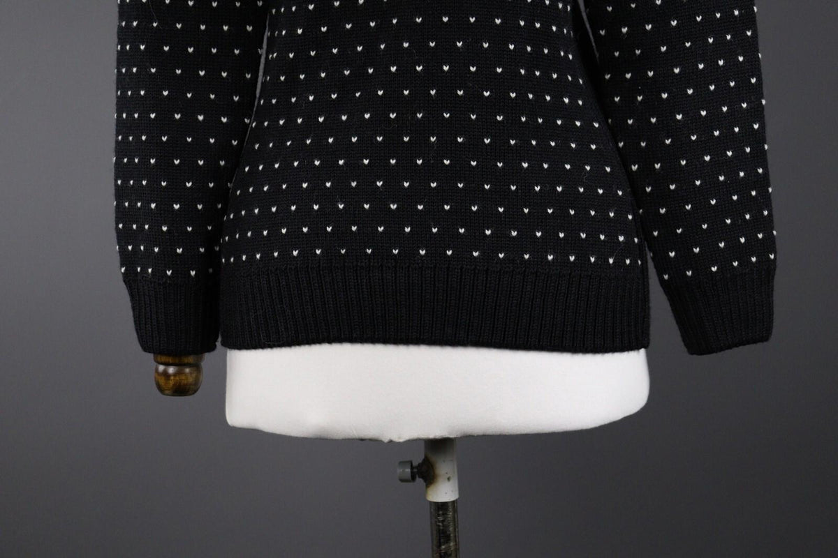 DALE OF NORWAY Black Fair Isle Wool Duffle Cardigan Sweater – Size S