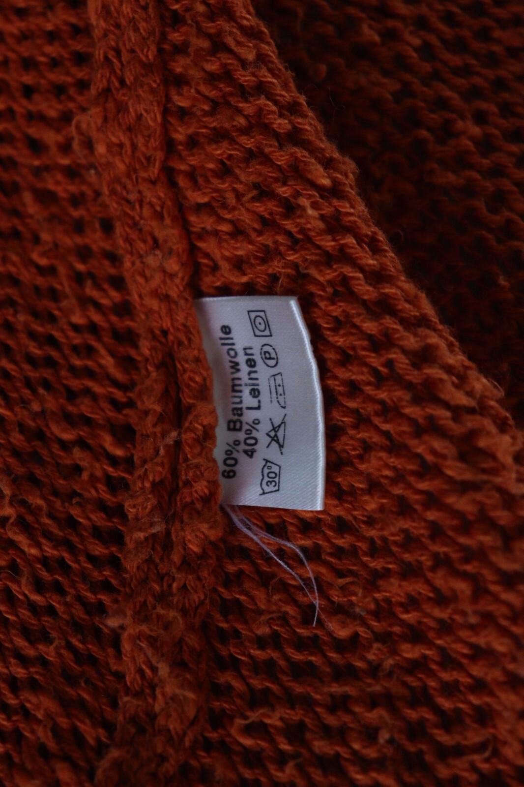 GRIZAS Casual Linen Crochet Knit Designer Acymetric Sweater – Size 36/38