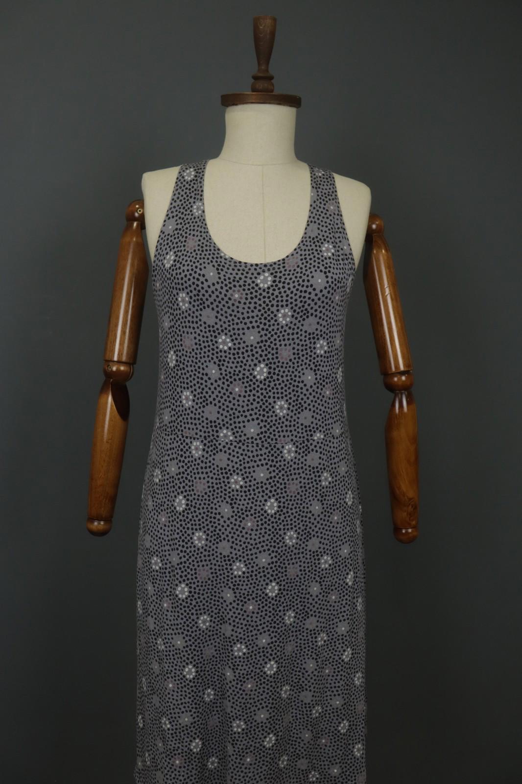 GUDRUN SJODEN Gray Modal Floral Scoop Neck Wide Strap Pullover Tank Dress – Size L