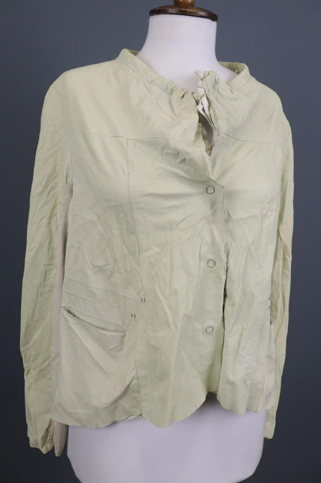 TRANSIT PAR-SUCH Beige 100%Cotton Long Sleeve Snap Front Drawstring Jacket Sz 2