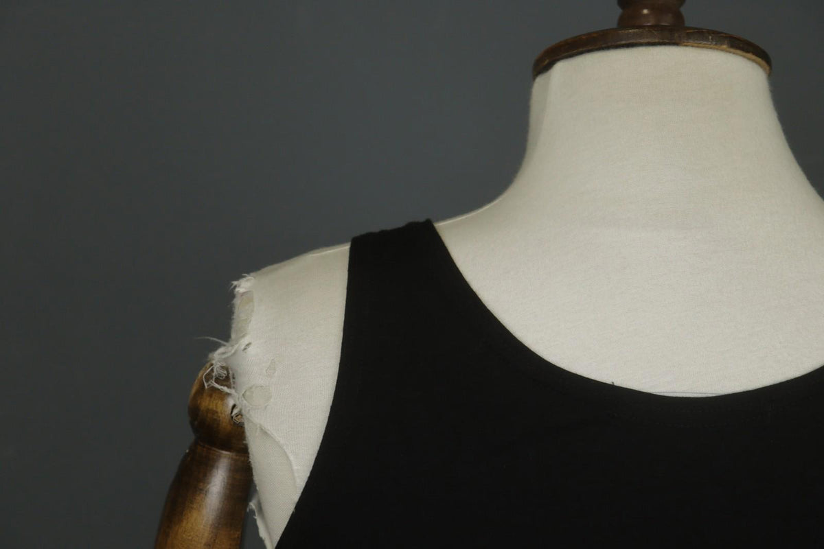 GUDRUN SJODEN Black Modal Scoop Neck Wide Strap Pullover Tank Dress – Size S