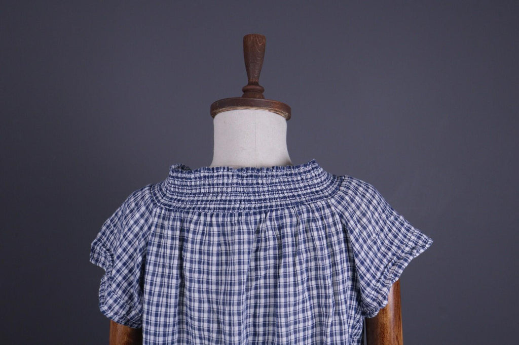 DENIM SUPPLY RALPH LAUREN Blue Check Short Sleeve Top Shirt – Size XS