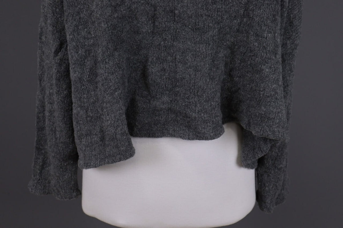 Grizas Gray Wool Lagenlook Textured Knit Cardigan Sweater – Size XL