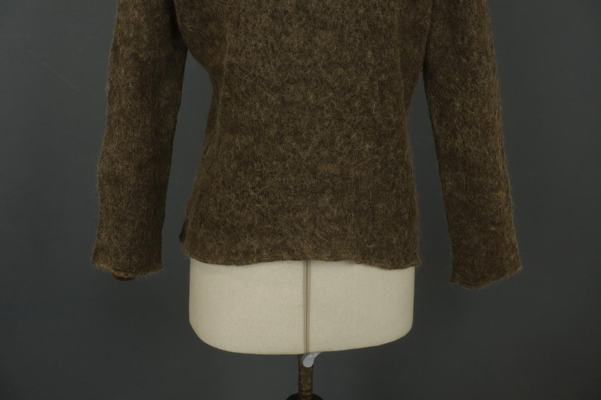 GUDRUN SJODEN Brown Long Sleeve Regular Fit Round Neck Pullover Sweater – Size L