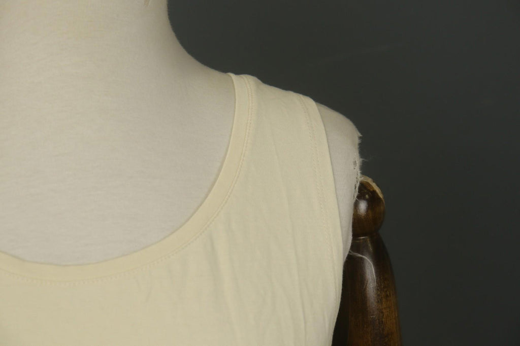 GUDRUN SJODEN White Organic Cotton Wide Straps Round Neck Pullover Tank Top Sz L