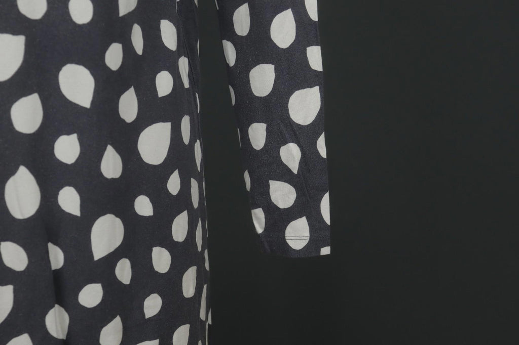 MARIMEKKO Gray White Polka Dot Viscose Long Sleeve Pullover Shift Dress – Size M