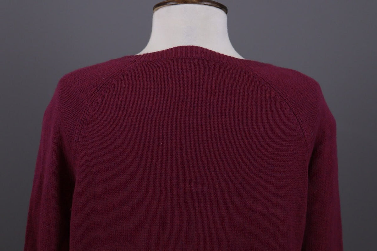 Eileen Fisher Burgubdy Lagenlook Cotton Cashmere Knit Oversized Sweater – Size M