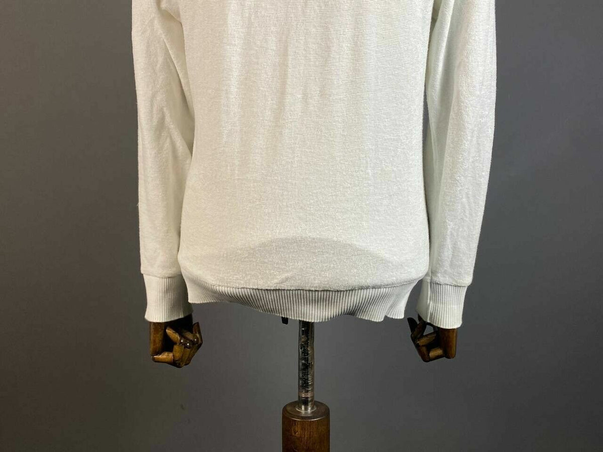 Fred Perry Reissues White Long Sleeze Full Zip Sweater – Men's S