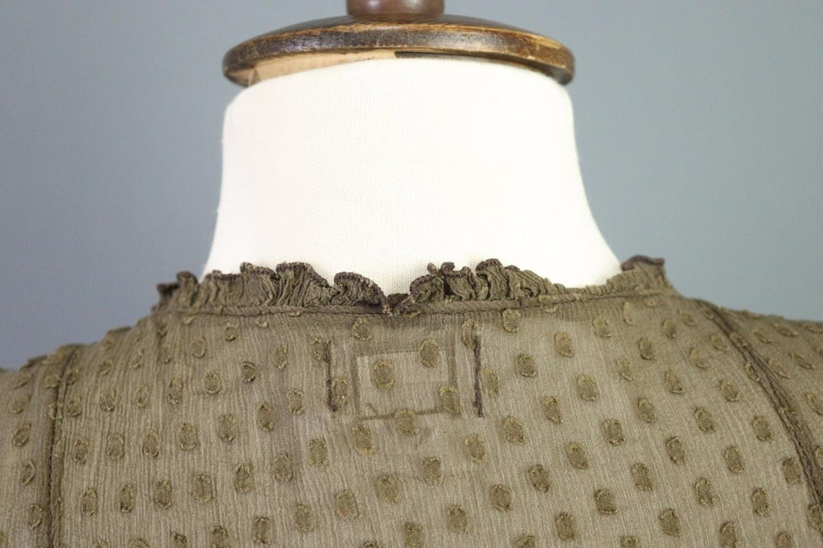 TRANSIT PAR SUCH Brown Mesh Silk Wrape Long Sleeve Top Blouse Shirt – Size 1