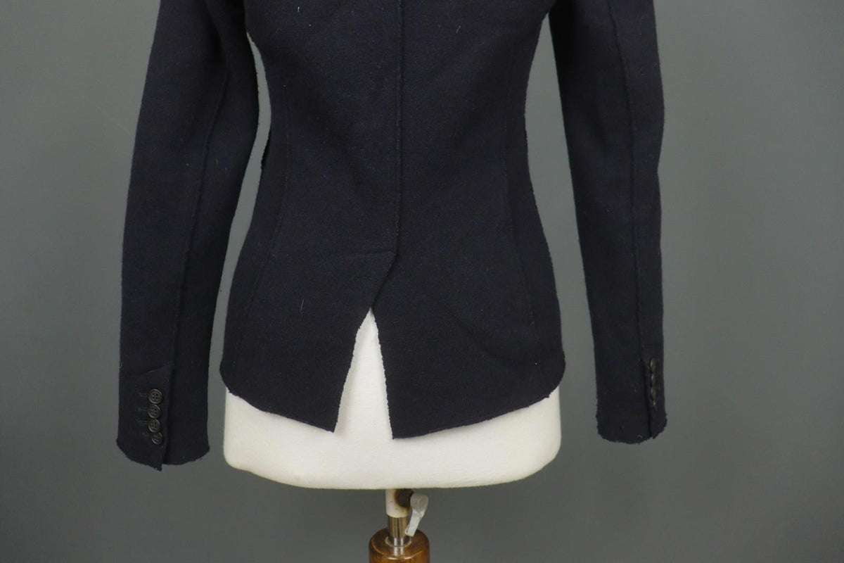 BARENA Black Knit Long Sleeve Patch Pocket Button Front Blazer Jacket – Size 42