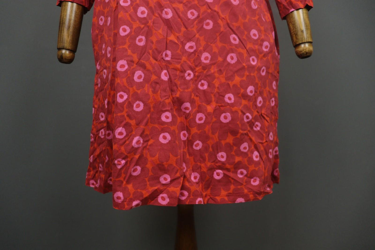 MARIMEKKO Aretta Unikko Multi Floral 3/4 Sleeve Round Neck Sheath Dress – Size M