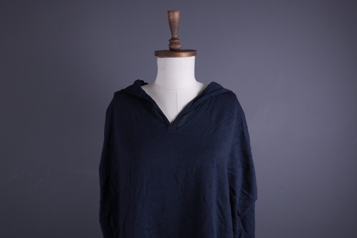 Annette Gortz Dark Blue Wool Hooded Oversized Sweater – Size M