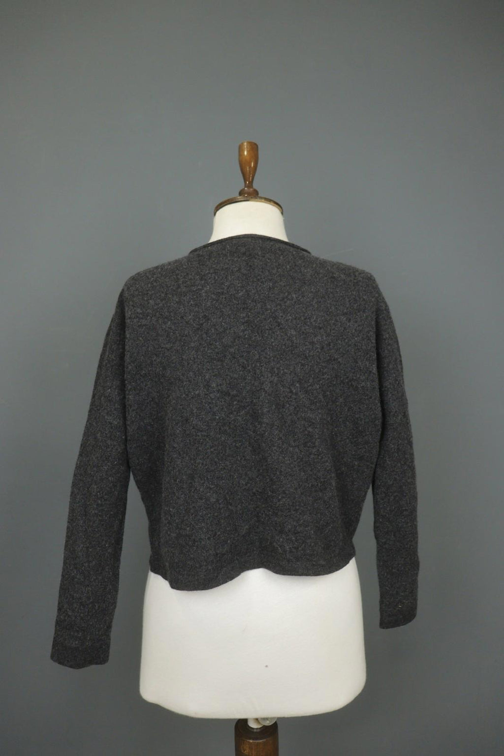 FABIANA FILIPPI Gray Merino Wool Long Sleeve Open Front Cardigan Sweater – Size 44