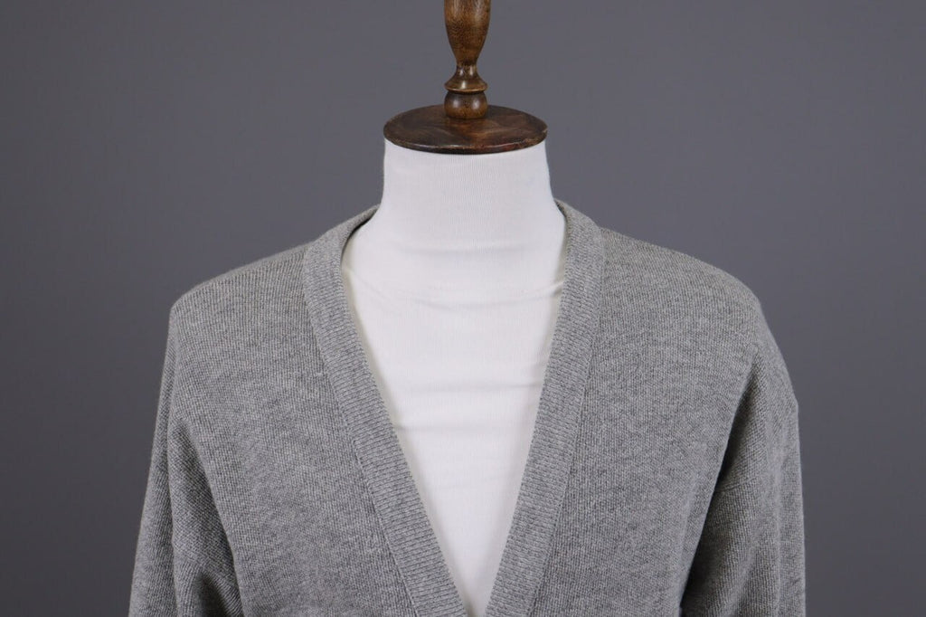 Lacoste Gray Wool Button Down V-Neck Cardigan Sweater – Size 4 / M
