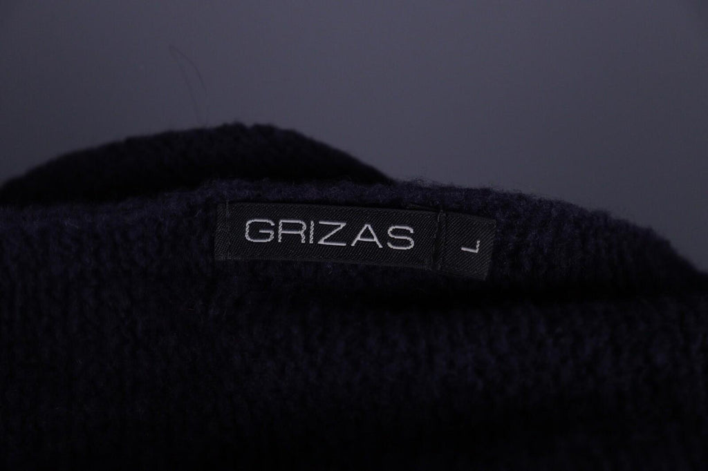 GRIZAS Black Wool Crochet Knit Oversized Boyfriend Sweater – Size L