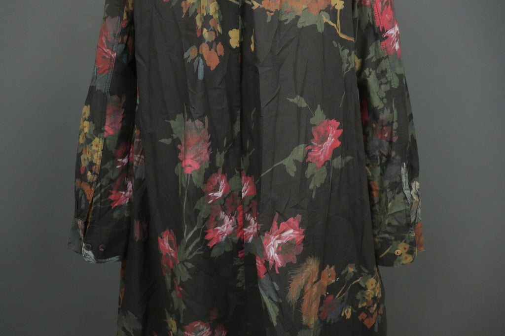 HANNES ROETHER Multi Floral Cotton Long Sleeve Button Front Shirt Dress – Size S