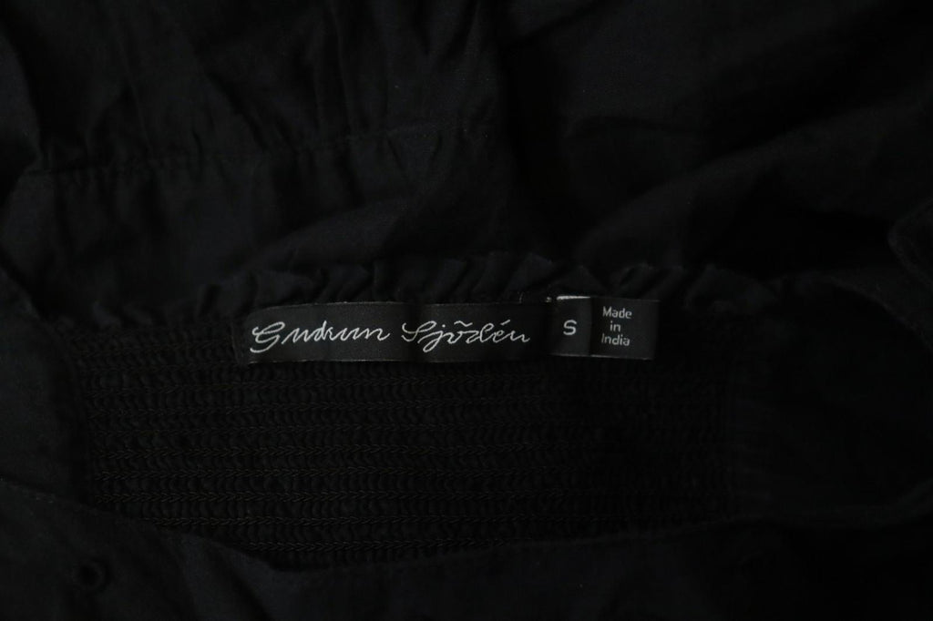 GUDRUN SJODEN Black 100% Cotton Sleeveless Square Neck Backless Tank Dress Sz S