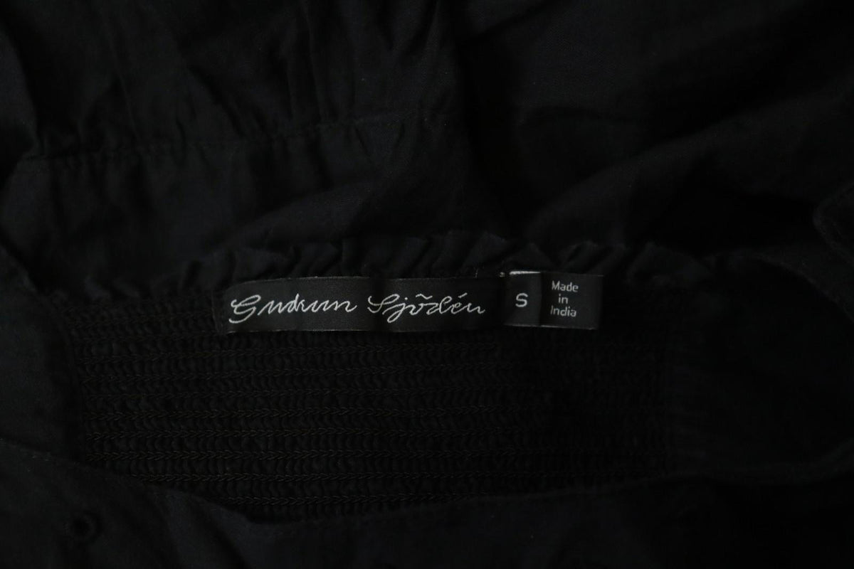 GUDRUN SJODEN Black 100% Cotton Sleeveless Square Neck Backless Tank Dress Sz S