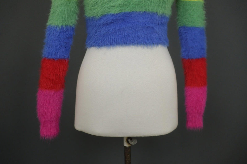 Elder Statesman Colorful 100% Cashmere V-Neck Button Front Cardigan Sweater Sz S