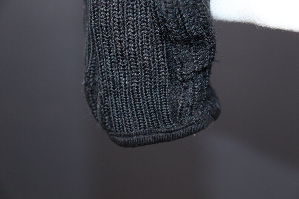 Kenzo Homme Black Vintage Merino Wool Full Zip Tight Knit Sweater – Size M
