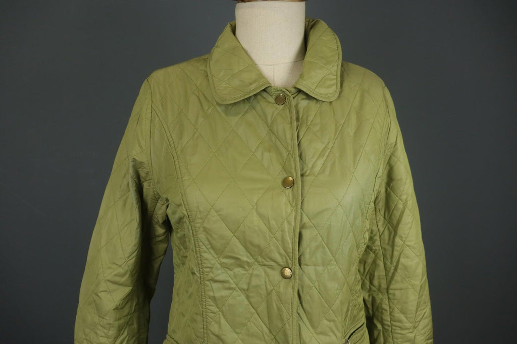 BARBOUR Green Long Sleeve Collared Flap Pocket Snap Front Quilted Jacket – Size 38