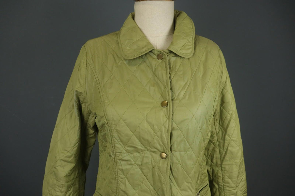 BARBOUR Green Long Sleeve Collared Flap Pocket Snap Front Quilted Jacket – Size 38