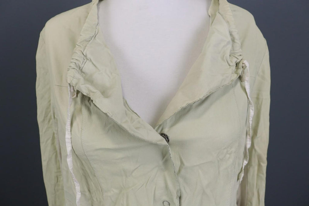 TRANSIT PAR-SUCH Beige 100%Cotton Long Sleeve Snap Front Drawstring Jacket Sz 2