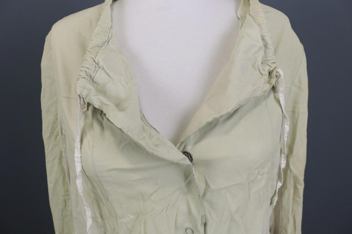 TRANSIT PAR-SUCH Beige 100%Cotton Long Sleeve Snap Front Drawstring Jacket Sz 2