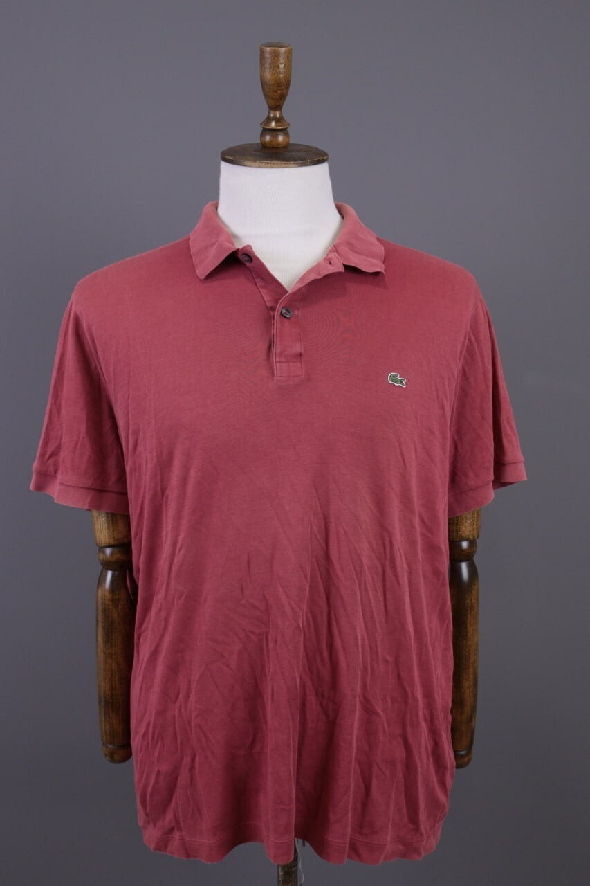 Lacoste Regular Fit Pink Summer Men Short Sleeve Polo Shirt – Size 7 / XXL
