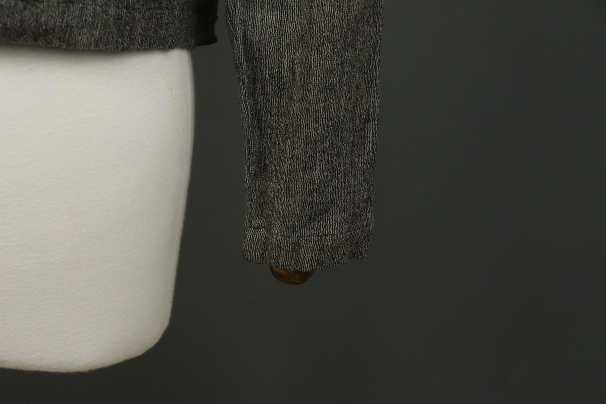 GRIZAS Gray 100% Wool Long Sleeve Knit Winter Ruffle Open Front Cardigan – Size S