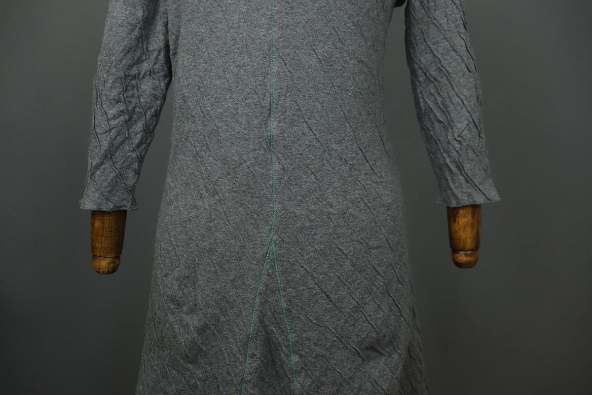 GUDRUN SJÖDEN Gray Polka Dot Textured Lopng Sleeve Pullover A-Line Dress – Size M