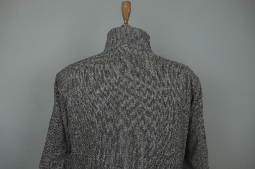ANNETTE GOERTZ Gray Herringbone Wool Long Sleeve Button Front Long Coat – Size 38