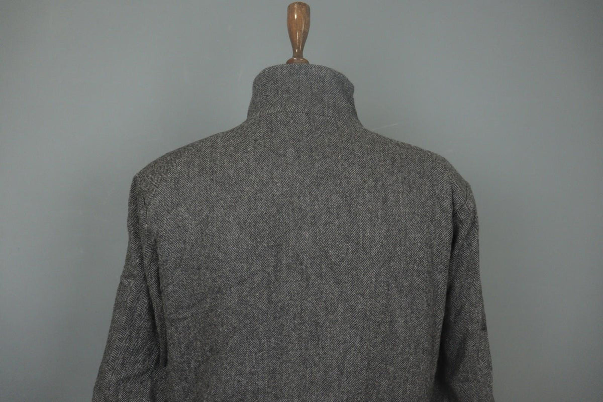 ANNETTE GOERTZ Gray Herringbone Wool Long Sleeve Button Front Long Coat – Size 38
