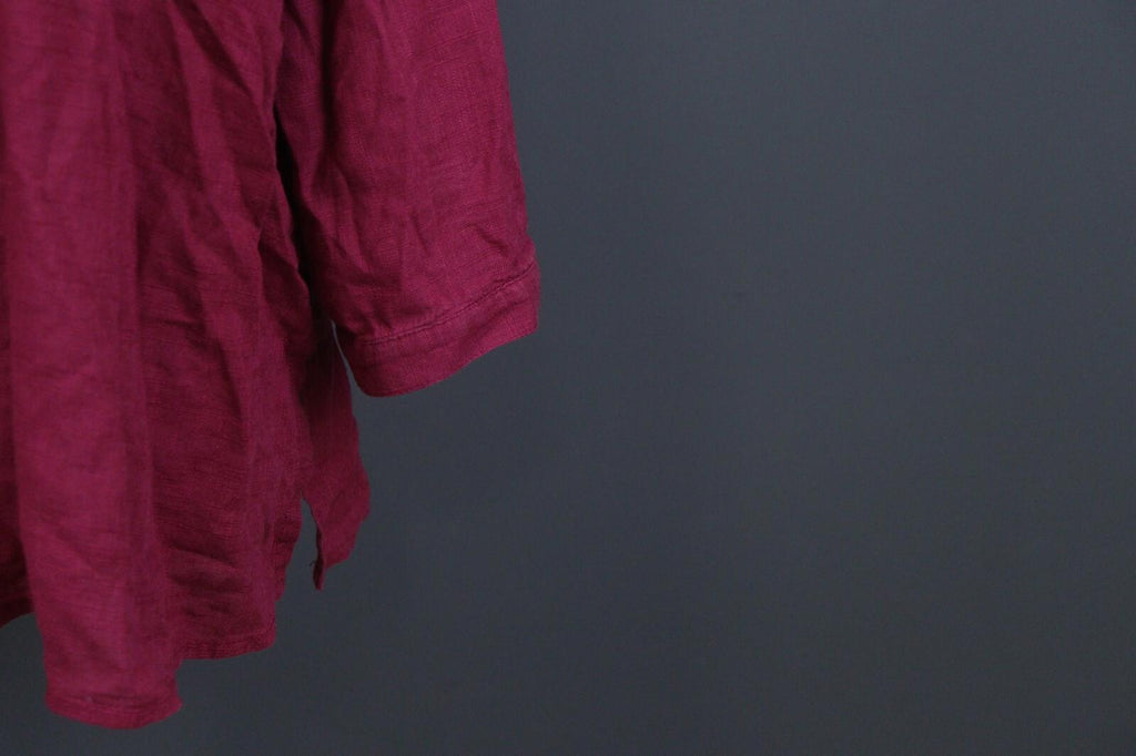 GUDRUN SJODEN Red Long Sleeve Button Front Shirt Dress – Size M