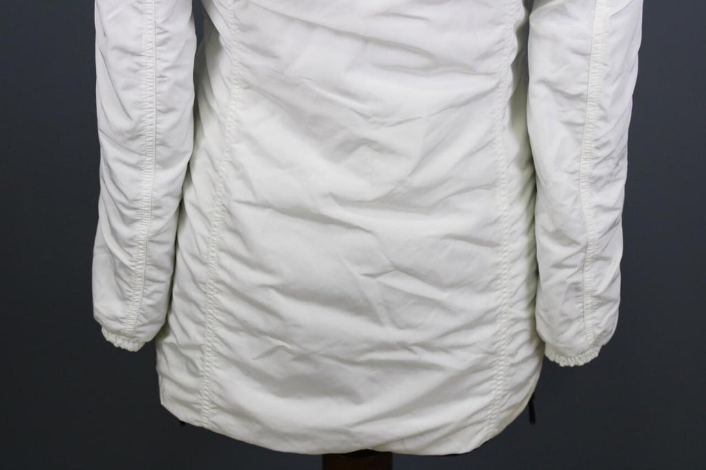 DUVETICA White Lightweight Hooded Full Zip Long Jacket – Size 44