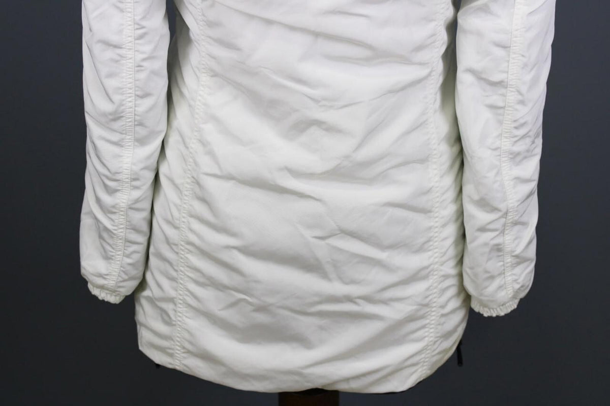DUVETICA White Lightweight Hooded Full Zip Long Jacket – Size 44