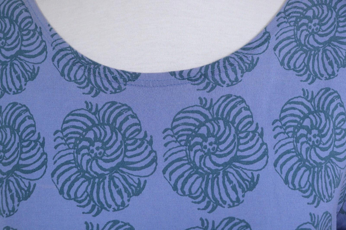 MARIMEKKO Blue Geometric Pattern Long Sleeve Long Maxi Dress – Size XL
