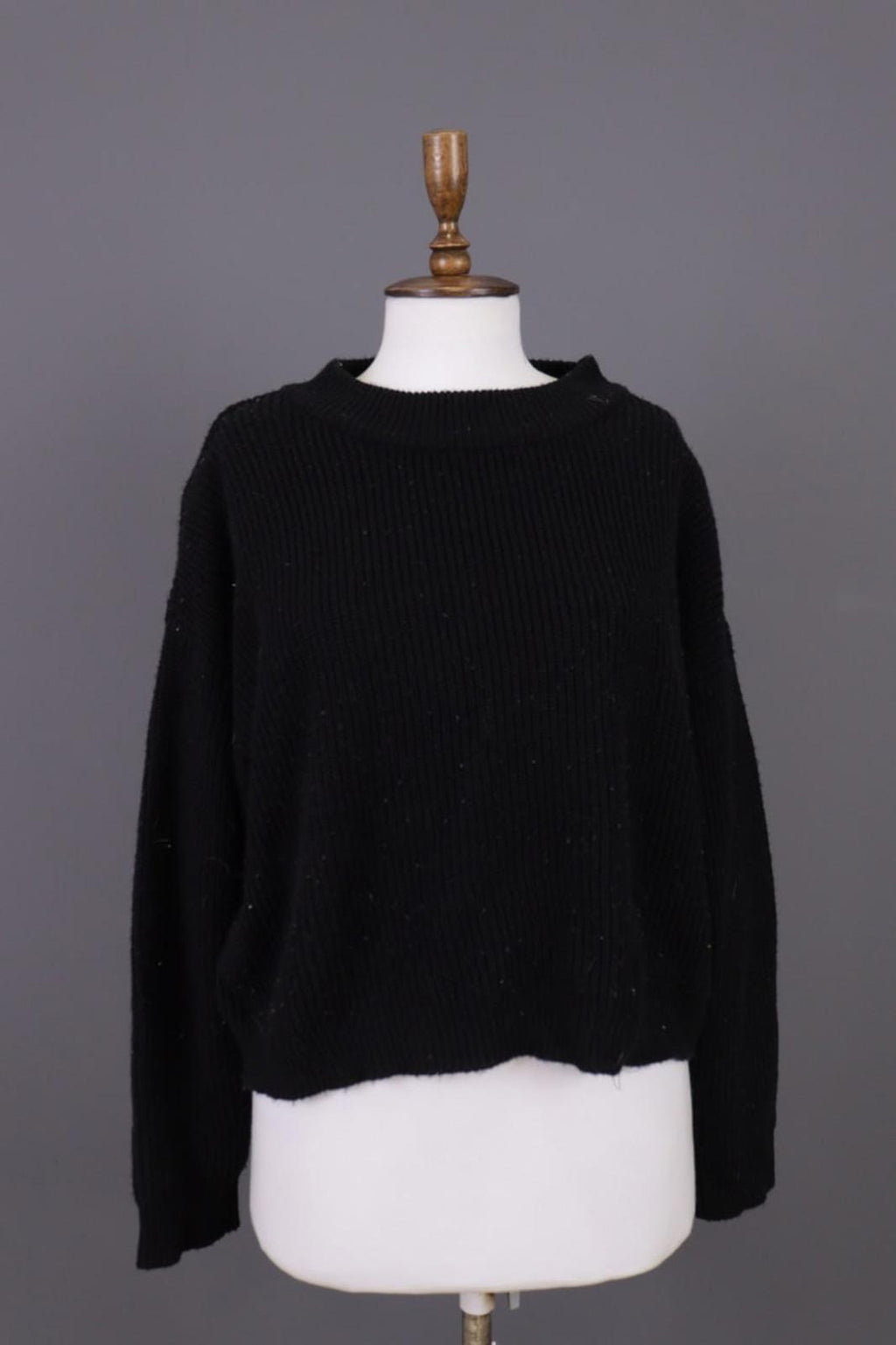 RUNDHOLZ Black Tight Knitted Crew Neck Long Sleeve Pullover Sweater – Size M