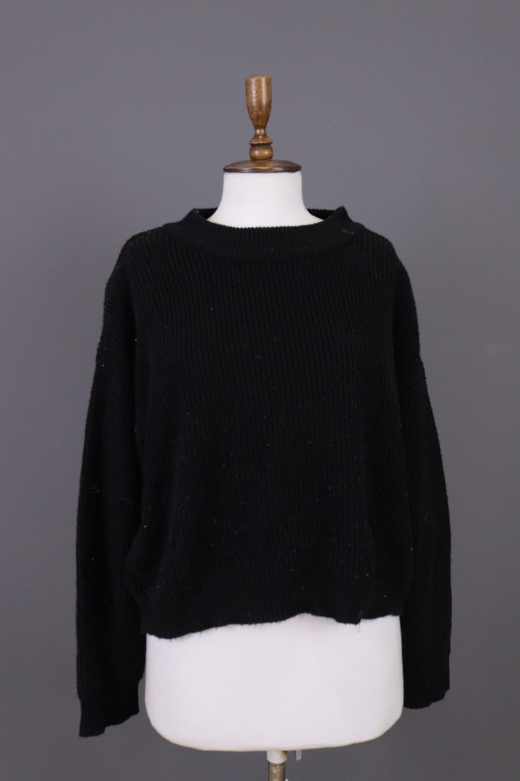 RUNDHOLZ Black Tight Knitted Crew Neck Long Sleeve Pullover Sweater – Size M