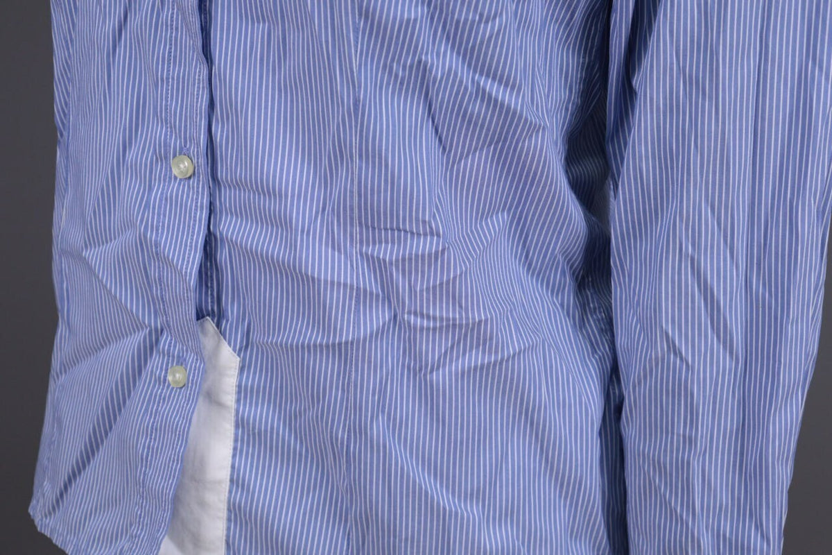 La Martina Blue Pinstripe Long Sleeve Blouse Shirt – Size M – Used