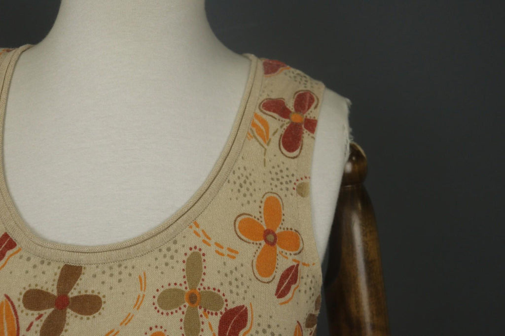 GUDRUN SJODEN Multicolor Floral Print Round Neck Sleeveless Tank Dress – Size M