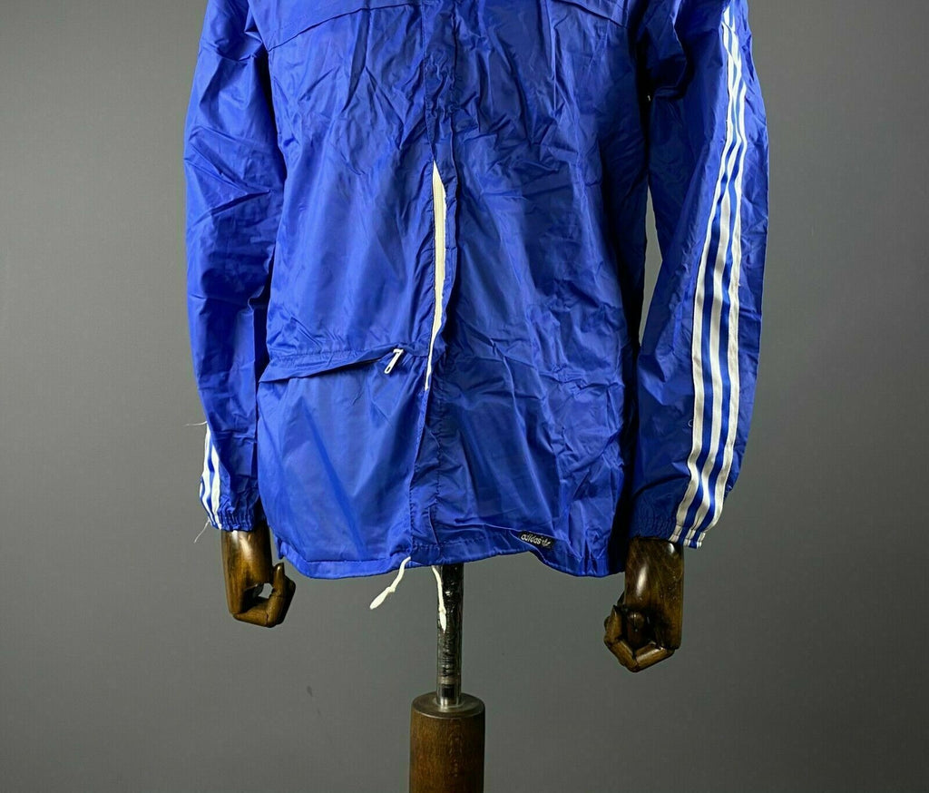 Vintage Adidas Ventex Blue White Stripe Nylon Track Jacket – Men's M