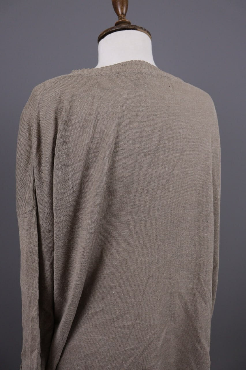 Gudrun Sjoden Brown Linen Lagenlook Long Sleeve Relaxed A-Line Dress – Size L