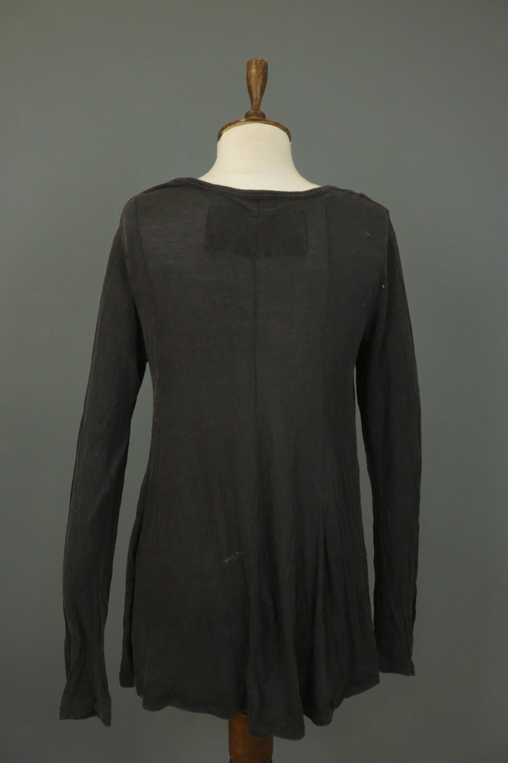 RUNDHOLZ Black 100% Lyocell Long Sleeve Round Neck Pullover Shift Dress – Size M