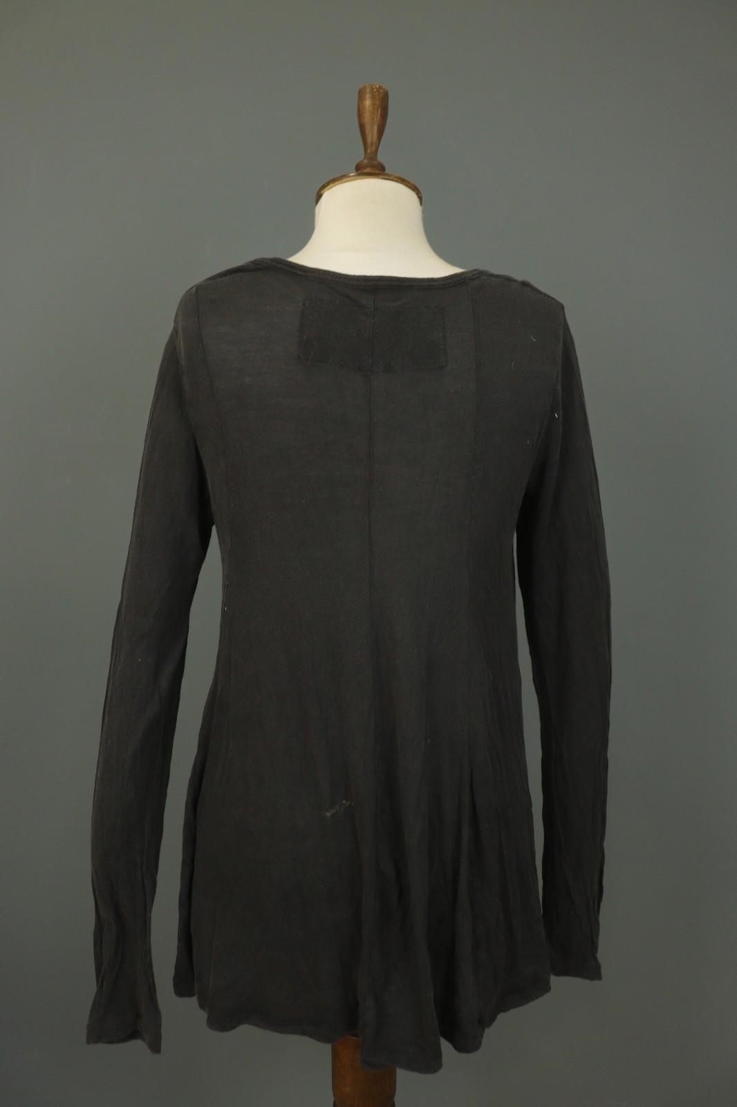 RUNDHOLZ Black 100% Lyocell Long Sleeve Round Neck Pullover Shift Dress – Size M