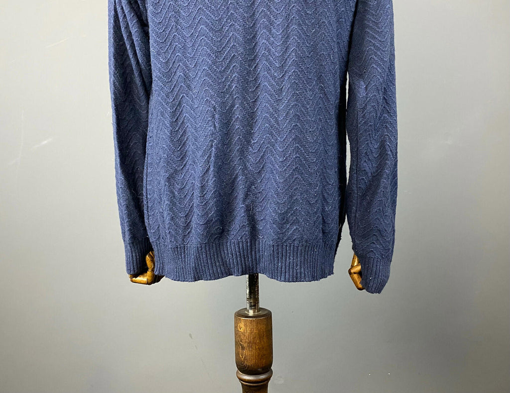 Vintage Men VALENTINO Viscosa/Nylon/Cashmere Blue Knit Sweater – Size 50