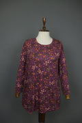 GUDRUN SJODEN Multi Floral Lyocell Long Sleeve Round Neck Sheath Dress – Size M
