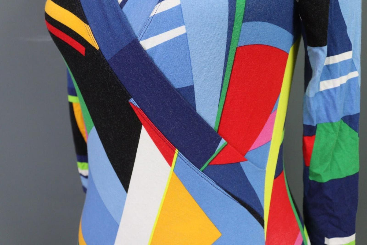 RALPH LAUREN BLACK LABEL Multicolro Colorful 3/4 Sleeve Stretch Blouse Top